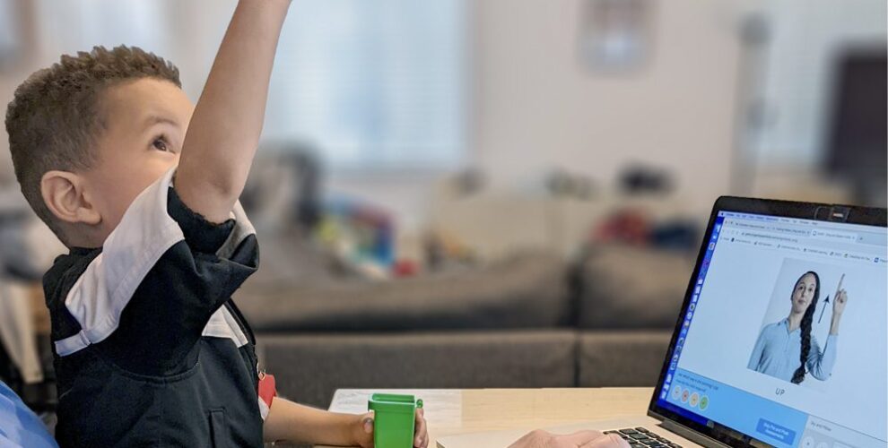 Boy playing Sing and Speak 4 Kids