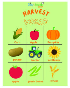 Harvest Vocabulary Photo_Sing and Speak 4 Kids
