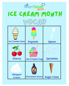 Ice Cream Vocabulary Photo_Sing and Speak 4 Kids